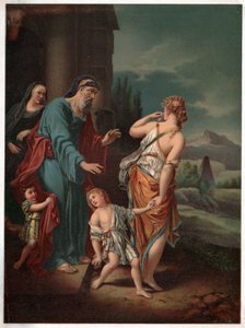 Abraham ja Hagar. (Litografia, n. 1880)