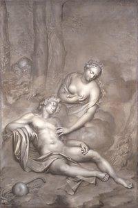 Luna (Diana) vierailee nukkuvan Endymionin luona, 1696