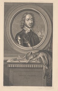 Oliver Cromwell, Protector, kaiverrus Pierre Drevet (1663-1738)