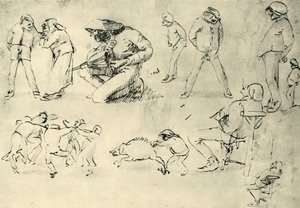Figuuritutkimuksia, 1600-luvun alku, 1943. tekijältä Adriaen Brouwer
