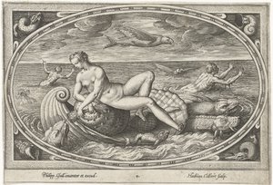 Galatea Zeegoden (sarjan nimi) tekijältä Adriaen Collaert
