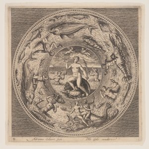Galathea, lautasmallisarjasta (Fonds de Coupe). tekijältä Adriaen Collaert