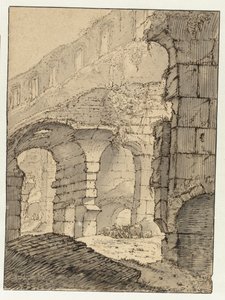 Näkymä Colosseumilla, Roomassa tekijältä Adriaen Honich (attributed to)
