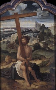 ""Surujen Kristus"" (Surujen mies) Adriaen Isenbrantin (1490-1551) maalaus 1500-luvun alku Öljy puulle Koko 46x29 cm Museo del Prado, Madrid tekijältä Adriaen Isenbrandt or Isenbrant