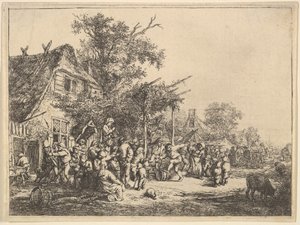 Tanssi säleikön alla, 1610-85. tekijältä Adriaen Jansz. van Ostade