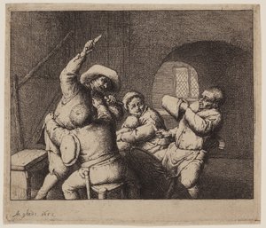 Puukkotaistelu tekijältä Adriaen Jansz. van Ostade