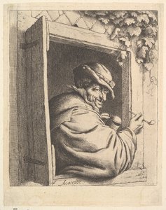 Smoker at the Window, 1610-85. tekijältä Adriaen Jansz. van Ostade