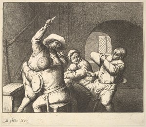 Veitsen työntö, 1610-85. tekijältä Adriaen Jansz. van Ostade