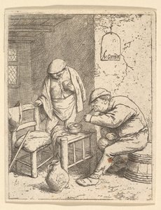 Tupakoitsija ja juomari, 1682. tekijältä Adriaen Jansz. van Ostade