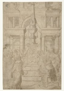 Salomo palvoo epäjumalia tekijältä Adriaen Pietersz Crabeth