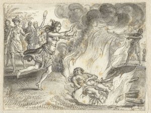 Polttohautaus kaukaisen maan ihmisten harjoittamana tekijältä Adriaen Pietersz van de Venne
