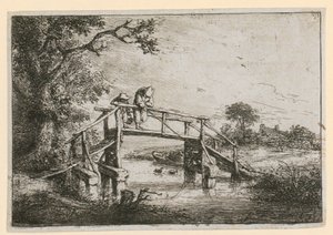 Kalastaja sillalla tekijältä Adriaen van Ostade