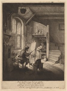Taidemaalari studiossaan