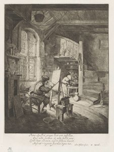 Taidemaalari studiossaan