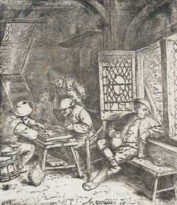 Backgammon-pelaajat tekijältä Adriaen van Ostade