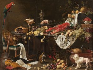 Juhla-asetelu. 1644 tekijältä Adriaen van Utrecht