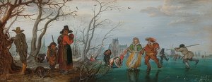 Talvi (iloa jäällä). 1625 tekijältä Adriaen van de Venne