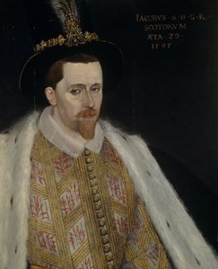 Jaakob VI ja minä 1566-1625, Skotlannin kuningas, 1595 tekijältä Adrian Vanson