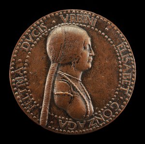 Elisabetta Gonzaga, kuoli 1526, Urbinon herttuatar, Guidobaldo I:n vaimo 1489..., luultavasti vuoden 1502 jälkeen.