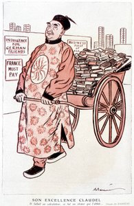 Sarjakuva Paul Claudelista, ranskalaisesta runoilijasta ja näytelmäkirjailijasta - Barrèren "" Fantasio" -sarjassa 1.1.1927 tekijältä Adrien Barrere