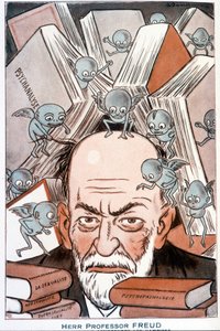 Sigmund Freudin sarjakuva "" Se, joka saa vampyyrit ymmärtämään""" - Adrien Barreren (1877-1931) kuvitus "" Fantasio""" 15.5.1931