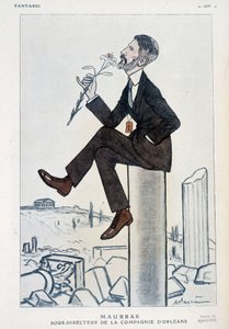 Charles Maurras, ranskalainen poliitikko ja kirjailija (1868-1952), Orleansin kampanjan apulaisjohtaja - Adrien Barreren (1877-1931) kuvitus "" Fantasiossa" 15.5.1923 tekijältä Adrien Barrere