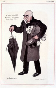 Muotokuva Emile Combesista, ranskalaisesta poliitikosta (1835-1921), La Nouvelle Presse libre de Viennen reaktorista - kuvitus Adrien Barrere (1877-1931) Fantasiossa 3.1.1907 tekijältä Adrien Barrere