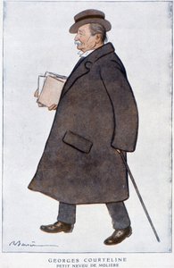 Georges Courtelinen muotokuva. Barrèren piirustus - Fantasiossa helmikuussa 1922. tekijältä Adrien Barrere