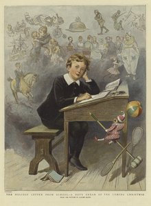 Lomakirje koulusta (väri litho) tekijältä Adrien Emmanuel (after) Marie