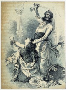 Beard Bleue - Charles Perraultin elokuvassa "Les Tales de Fées", kuvitus Adrien Marie tekijältä Adrien Emmanuel Marie