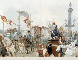 Karnevaali Pariisissa: beef gras - akvarelli Adrien Marie tekijältä Adrien Emmanuel Marie