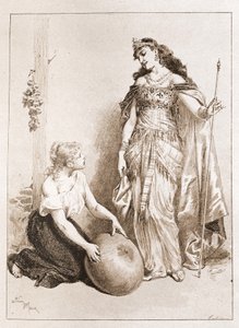 Cinderella - Charles Perraultin "Satuissa", kuvitus Adrien Marie