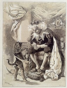 Puss in Boots - elokuvassa "Les Contes de Fées" Charles Perrault, kuvitus Adrien Marie tekijältä Adrien Emmanuel Marie