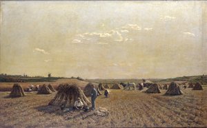 Sadonkorjuukohtaus, 1879 tekijältä Adrien Louis Demont