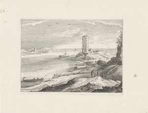 Merimaisema tornin raunioineen tekijältä Aegidius Sadeler (II) (attributed to)