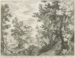 metsäinen maisema tekijältä Egidius  Sadeler (II)