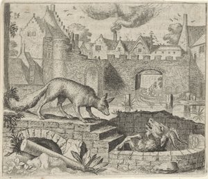 Fable of the Fox and the Vuoh tekijältä Egidius  Sadeler (II)