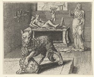 Fable suden ja patsaan tekijältä Egidius  Sadeler (II)