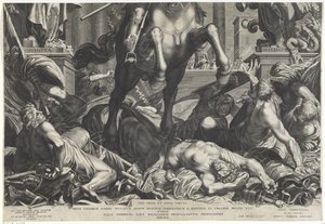 Keisari Ferdinand II hevosen selässä (alempi lehti) tekijältä Egidius  Sadeler (II)