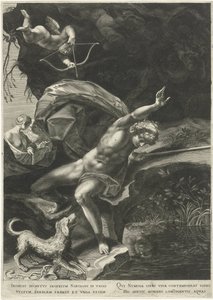 Narcissus kaivolla Hercules ja Cerberus