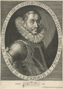 Muotokuva säveltäjä Krystof Harantista 1564-1621, n. 1600 tekijältä Aegidius Sadeler or Saedeler