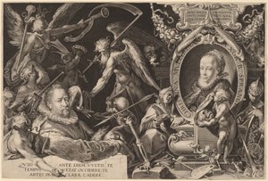 Bartholomaeus Spranger i la seva difunta esposa Christina Mullerfinnish tekijältä Aegidius Sadeler II, after Bartholomaeus Spranger
