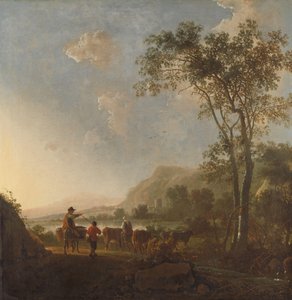 Maisema paimenten ja karjan kanssa tekijältä Aelbert Cuyp (follower of)