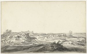 Näkymä Huis te Kleven dyyniltä lähellä Haarlemia tekijältä Aelbert Cuyp
