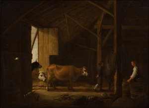 Lehmätallin sisätilat tekijältä Aelbert Cuyp