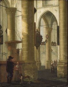Grote Kerkin sisätilat, Dordrecht tekijältä Aelbert Cuyp