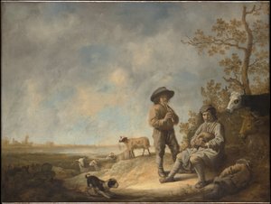 Huilua soittavat paimenet tekijältä Aelbert Cuyp