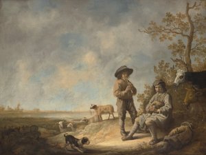 Piping Shepherds, n. 1643-44. tekijältä Aelbert Cuyp
