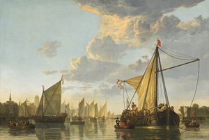 Maas Dordrechtissa, n. 1650. tekijältä Aelbert Cuyp