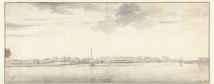 Laaja jokinäkymä laivoilla tyynellä vedellä tekijältä Aelbert Cuyp